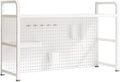 Pegboard for Desk Stand, Desks Organizer with Peg Board, Table Gaming Home Work Desk Extender Storage Rack, for Bedroom, Study, Kitchen, Office, White, 55 * 68cm/21.7 * 27in by Unknown