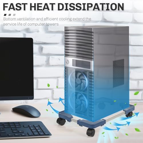 Liitrton Mobile CPU Stand Adjustable PC Stand Fits Most PC Towers, Blue - Image 4