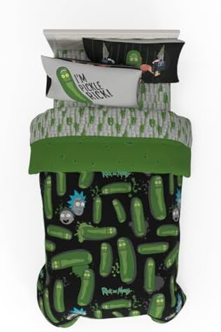 Rick & Morty 5 Piece Super Soft Cozy Reversible Comforter and Sheet Set with Sham, Twin, (Officially Licensed Product) By Franco by Franco