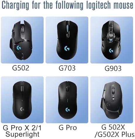 Charging Dock for Logitech Computer Mouse G Pro X Superlight 2 DEX/Superlight 2/1,G502/G502X/G502X Plus Lightspeed,G703,G903,G403 Lightspeed and G PRO Computer Mice Powerplay Charging System - Image 3