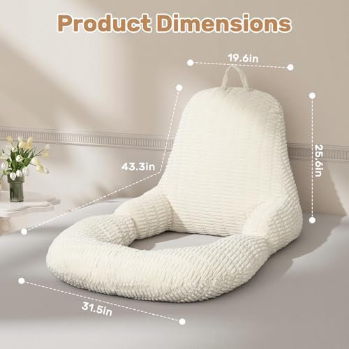 Reading Pillow for Bed, Backrest Pillow with Arms for Adult - Image 3