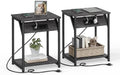 VASAGLE End Table with Charging Station, Set of 2, Small Side Tables by Unknown