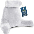 Husband Pillow XXL The Original for Adults - 30" Tall Backrest for Sitting Up in Bed - Firm Support Reading & Bed Rest Pillows for Adults, Neck Roll, Removable Cover - TV - Light Grey by HusbandPillow