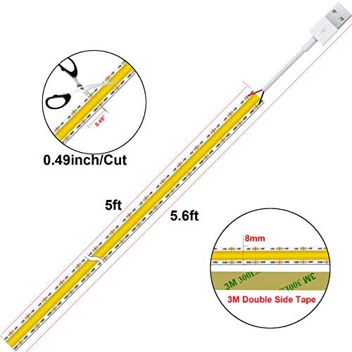 dephen 5V USB LED Light Strip 4.9ft, 4000K Daylight Under Cabinet Lighting - Image 5