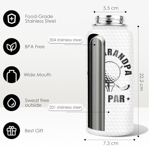 Golf Gift for Men- Grandpa by Par Golf Stainless Steel Tumbler - Fathers Day Birthday Christmas Gift for Golfer Grandfather Grandpa, Uncle, Golfer, Boss, Dad, Husband, Him- 32 Oz Water Bottles - Image 4