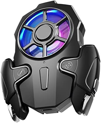 Diyeeni AK03 Mobile Phone Cooler Radiator, Phone Cooling Fan with Game Controller, RGB Light, Cellphone Heatsink Cooling with 3 Speed Fan, for for Android by Diyeeni