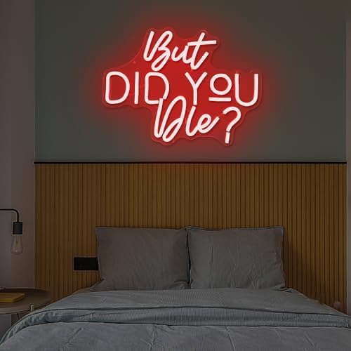 But Did You Die Neon Sign Dimmable Neon Led Sign for Bedroom Wall Light Red Neon Light Up Sign for Wall Decor Man Cave Home Decor Office Gym Living Room Decor Birthday Gifts - Image 5