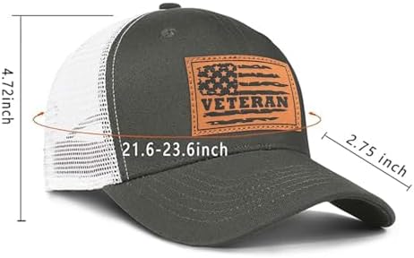 Hat for Men Women, Baseball Cap Gifts for Men Women, Adjustable Cotton Leather Patch Trucker Baseball Cap - Image 4