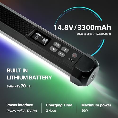 VILTROX K90 2 Pack RGB Tube Light, 30W 38inch Large RGBWY Photography LED Video Stick Light Wand with APP/2.4G/Remote Control, CRI 97+, 26 Scenes, 2500K-8500K, 14.8V/3300mAh Battery, Magnetic Chip - Image 6