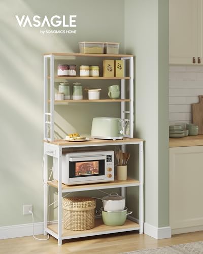 VASAGLE Coffee Bar, 31.5 Inches 6-Tier Baker's Rack with 6 Hooks - Image 2