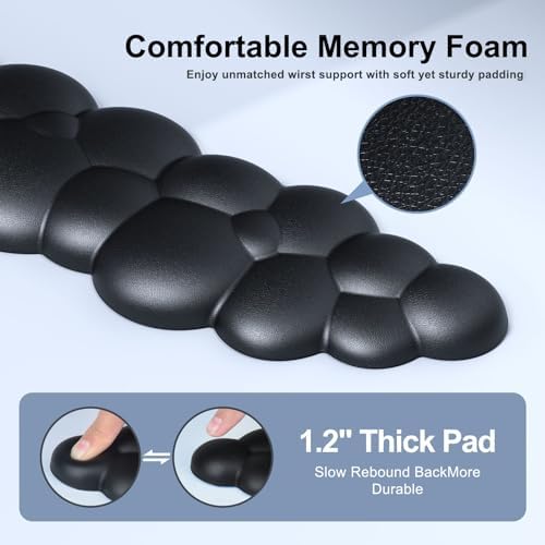 MOKURU Cloud Mouse Pad with Wrist Rest, Cloud Keyboard Wrist Rest, Mouse Pad Wrist Support, Ergonomic Keyboard Mouse Wrist Support (Black) - Image 5