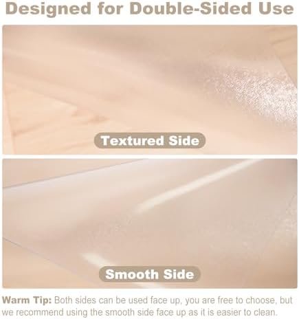 [Two-Sided Usable] 40” x 50” Hard Floor Chair Mats for Office, Clear Computer Chair Mat for Hardwood, Plastic Desk Floor Mat for Hardwood Floors, Rubber Office Chair Mat for Tile/Laminate Floor - Image 2