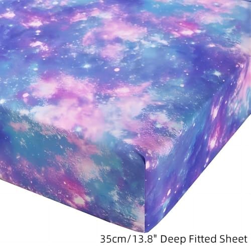 SDIII 4PCS Colorful Galaxy Queen Sheets Set Soft Microfiber Space Sheets Queen Dreamy Galaxy Bedding Sheet Set for Girls Boys Kids Teens All Season - Image 3