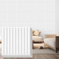 Nuanchu 32 Pcs 3D Wall Panels, 12"x12" PVC Fluted Tiles, White by Nuanchu