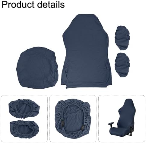 Stretch Gaming Chair Cover, Soft and Comfortable, Dust Protection, Modern Design, for Office Computer Racing Seat(Dark Blue) - Image 5