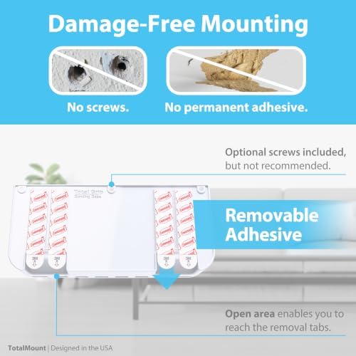 TotalMount Drop-Free Remote Holder – Removable Adhesive Strips – XL White - Image 4