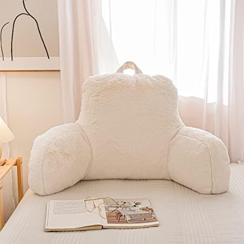 A Nice Night Ivory Reading Pillow, 18.5" Bed Wedge Pillows with Arms - Image 2
