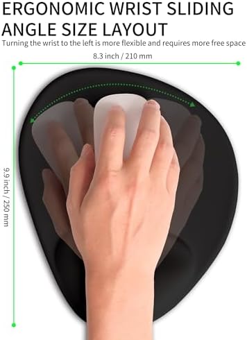 Palm-Rest and Wrist-Hugging Mouse Pad Wrist Rest, Ergonomic Wrist Support with Curve Fitting Cushioned Memory Foam for Carpal Tunnel Pain Relief, 9.9 x 8.3 Inch, Dark Night Black - Image 4