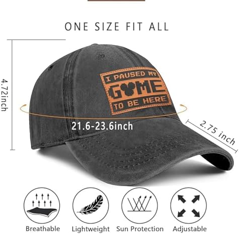 Hat for Men Women, Baseball Cap Gifts for Men Women, Adjustable Cotton Leather Patch Trucker Baseball Cap - Image 4