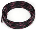 Braided Cable Sleeve, 16.4ft Expandable Mesh Cable Management Sleeve, Wear-Resistant Cord Protectors from Pets No Chew Flexible Wire Sleeving for Audio Video (Black and Pink, 1/4") by ConveniencetoYourLife