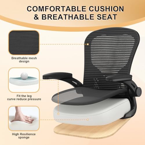 Synorla Office Chair|Ergonomic Desk Chairs (Pack of 2) | Flip-up Armrests,Mesh Computer Chair,High Back,Comfy Work,Adjustable Lumbar Support - Image 7
