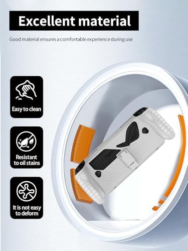 Case for ROG Ally X 7" Gaming Handheld, Thin Slim Lightweight&Stand&Scratch Proof Durable Protection Rubber TPU Cover (White). - Image 3