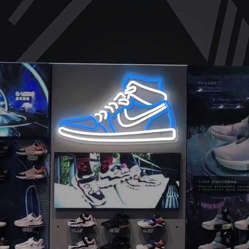 Sneaker Neon Sign Sports Shoe Neon Signs for Wall Dimmable LED Boys Neon Lights for Bedroom Man Cave Home Party Pub Neon Bar Sign Shoes Light up Signs Wall Decor (Blue) - Image 6