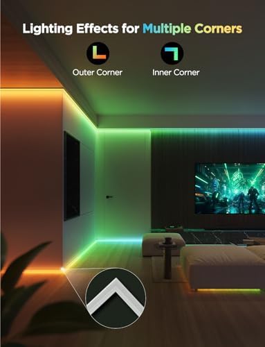 Govee RGBIC LED Strip Lights 9.8ft with Covers,Smart Control, APP, WiFi - Image 4