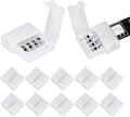10Packs 4-Pin RGB LED Light Strip Connectors 10mm Unwired Gapless Solderless Adapter Terminal Extension by WENHSIN