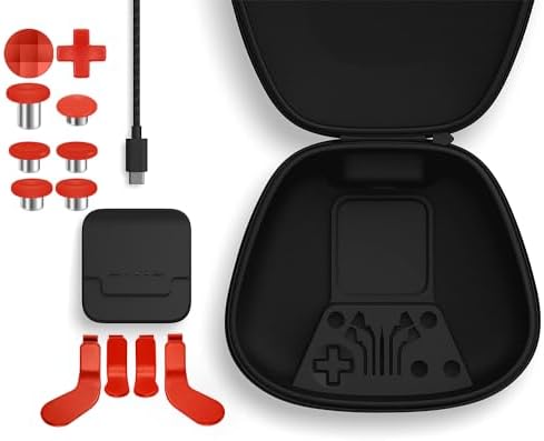 Complete Component Pack Replacement Parts Repair Accessories Kit with Storage Case, Charging Dock and Cable,6 Thumbsticks, 4 Paddles, 2 D-Pads for Elite Series 2 and Core Controller - Image 2