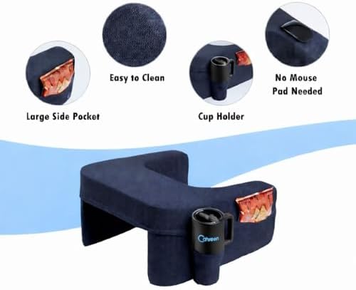 Lap Desk Pillow with 40oz Tumbler, Ergonomic Portable Laptop Desk Cushion for Bed with Arm Support, Gaming Pillow, Reading Pillow Arms, Lap Tray Cushion, Tablet & Laptop Lap Table Workstation - Image 5