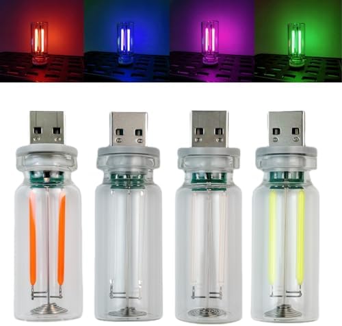 4PCS Dimmable USB Touch Control Led Night Lights, Glass Plug in USB Light Bulbs, Cute Interior Car Lights, Retro Led Ambient Lighting, Small Mood Lamp for Bedroom, Hallway, Nursery, Camping by Unknown