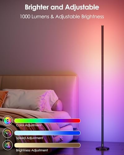 Corner Floor Lamp, 2 Pack RGB Corner Lamp with App/Remote/Button Control, Smart LED Floor Lamp with 16 Million DIY Colors & 68+ Scene, Music Sync for Living Room, Bedroom, Gaming Room (2, 57 Inch) - Image 4