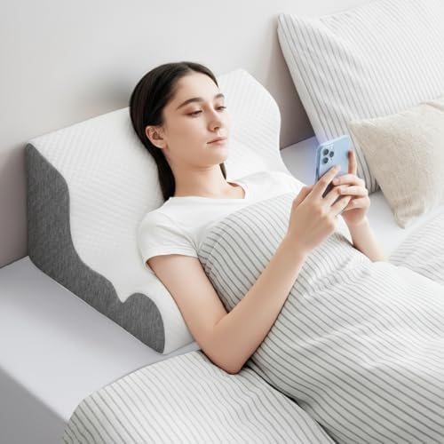 ZerOra Reading Pillow for Sitting Up in Bed Rest, Lumbar Neck Support Pillow with Back Support, Home Bedroom Sofa Dorm Essentials for Sleeping Reading Gaming Foot Rest Floor Chair Cushion-White - Image 2