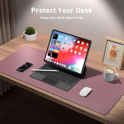 Bloss Dark Red Leather Desk Mat - 31.5" x 15.7" - Image 2