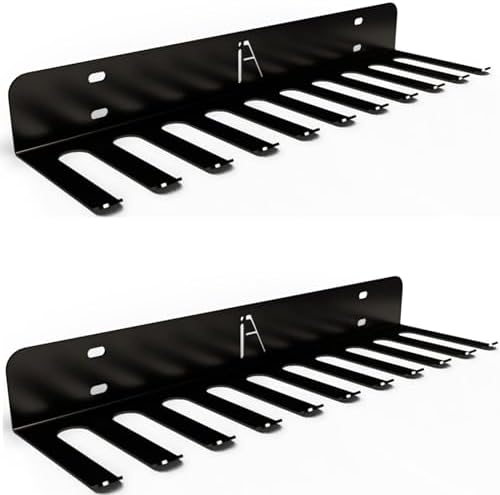 IRON AMERICAN USA Omega Beast Gym Storage Rack 9 OR 11 Hook Heavy-Duty Gym Wall Organizer Gym Caddy Hanger - Gym Accessory Storage - Resistance Bands, Jump Ropes, Barbells, Lifting Belts, Cable Attachments - 2pk by IRONAMERICAN