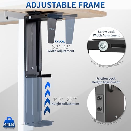 VIVO Black Large Under Desk and Wall Office PC Mount, MOUNT-PC01L - Image 4