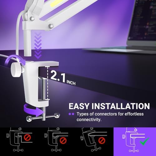 FIFINE AmpliGame BM38W Heavy Duty RGB Microphone Boom Arm for Gaming - Image 6