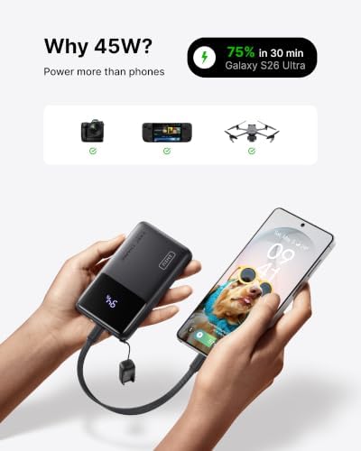 INIU Power Bank, Compact 10000mAh 45W PD Fast Charging Portable Charger - Image 2