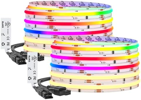 BTF-LIGHTING 32.8FT WS2814 Smart IC RGBW 3000K DC12V COB LED Strip Light by BTF-LIGHTING