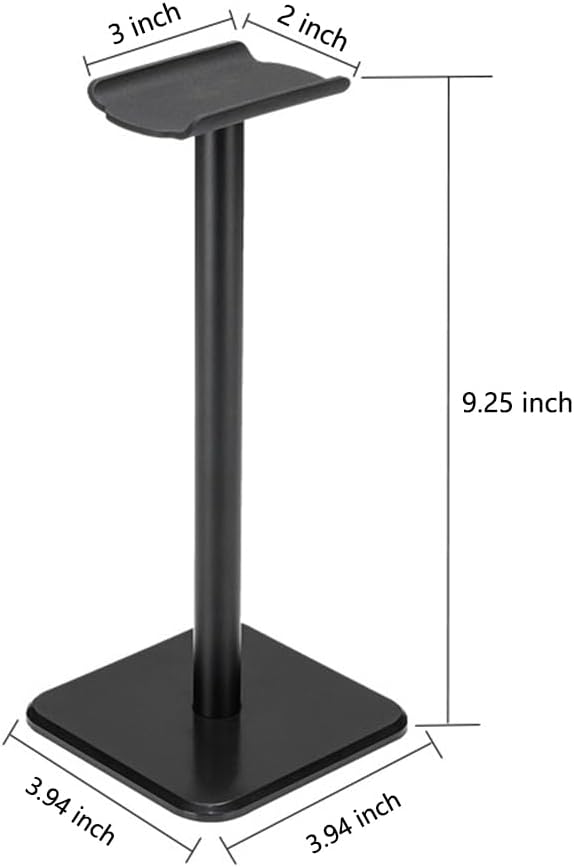 Headphone Stand Gaming Headset Holder Universal Aluminum Metal Headphone Holder Hanger with Aluminum Supporting Bar Flexible Headrest ABS Solid Base for All Headphone,Black, HSB3602 - Image 4