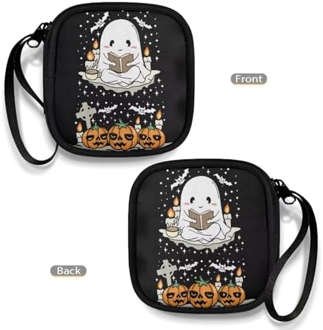 Halloween Ghost Pumpkin Portable Wireless Headphone Case, Earphone Storage Bag Carrying Case, Earbud Holder with Handle - Image 4