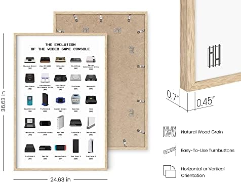 HAUS AND HUES Gamer Wall Art – Game Room Decor & Posters for Boys – Video Gaming Console Collage (Beige Frame, 24x36) - Image 3