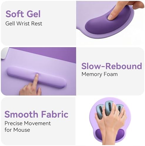 Mouse Pad with Keyboard Wrist Rest,Ergonomic Mousepad Support Set - Image 6