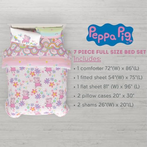 Franco Peppa Pig Kids Bedding Super Soft Comforter and Sheet Set with Sham, 7 Piece Full Size, (Officially Licensed Product) - Image 3