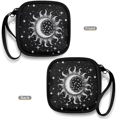 Sun and Moon Headphones Carrying Case, Travel Portable Storage Bags for Bluetooth Wireless Headphones, Cords, Cable, Earbuds, Charger, USB Flash Driver, MP3 - Image 4