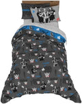 WWE Wrestling Bedding Set, Twin Size 5 Piece Set Super Soft Cozy Reversible Comforter and Sheet Set with Sham, (100% Officially Licensed Product) by Franco by Franco