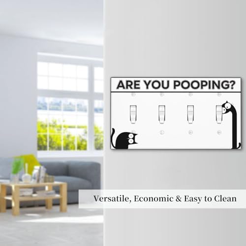 Decorative Switch Plate Covers Funny Bathroom Art with Are You Pooping 4 Gang Light Switch Cover Plate Quad Toggle Wall Plate 4 Hole Electrical Switchplatedimmer Faceplate for Country Decor - Image 7