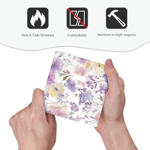 Decorative Light Switch Cover Plate Purple Floral Watercolor Wildflower 2 Gang Switch Plate Covers Double Toggle Wall Plate Dual Device Electrical Switchplate Dimmer Faceplate Bedroom Decor - Image 6