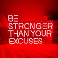 Allball Be Stronger Than Your Excuses Neon Sign, Gym Neon Light Motivational Sign USB Powered LED Dimmable, for Gym Office Classroom Bedroom Bar Gymnastic Athletes Sign(15.7 * 10.6 In) by Unknown